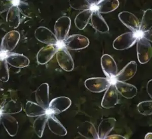 Lichterkette Solar 24 LED weiß Blume