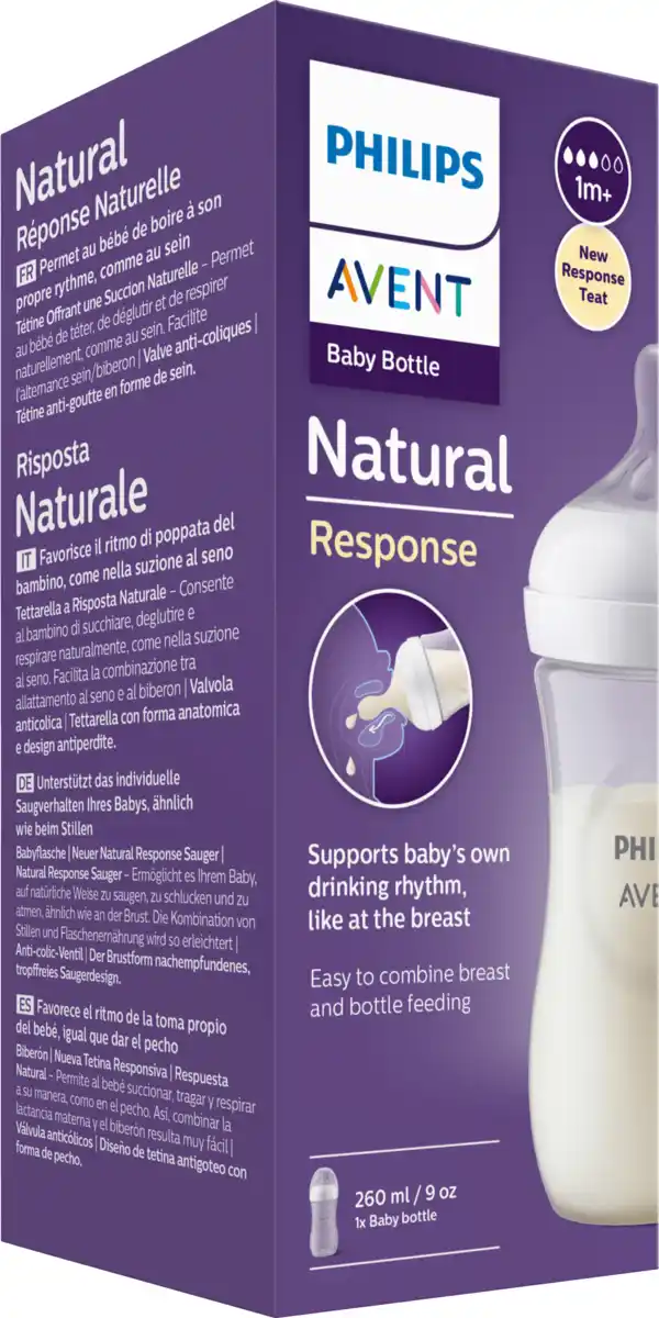 Bild 1 von PHILIPS AVENT Babyflasche Natural Response weiß, von Geburt an, 260ml