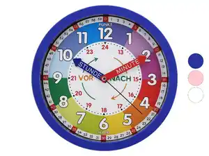 lupilu® Lern-Wanduhr, mit Quarz-Uhrwerk