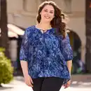 Bild 1 von Damen-Bluse mit Paisley-Muster, große Größen