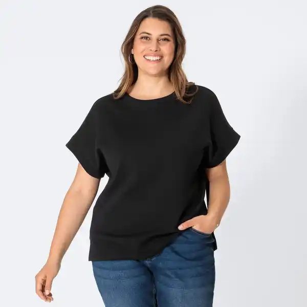 Bild 1 von Damen-Sweat-T-Shirt mit Rundhalsausschnitt, große Größen