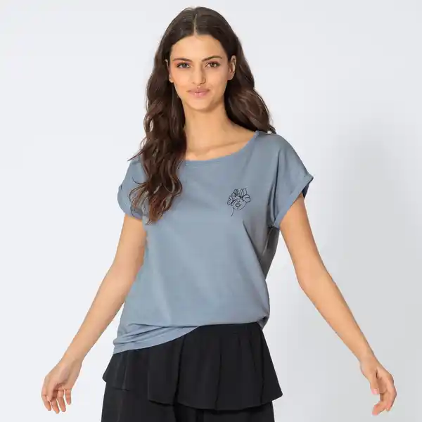 Bild 1 von Damen-T-Shirt mit Druck auf Vorder- und Rückseite