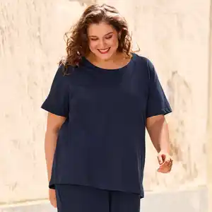 Damen-T-Shirt aus reiner Baumwolle, große Größen