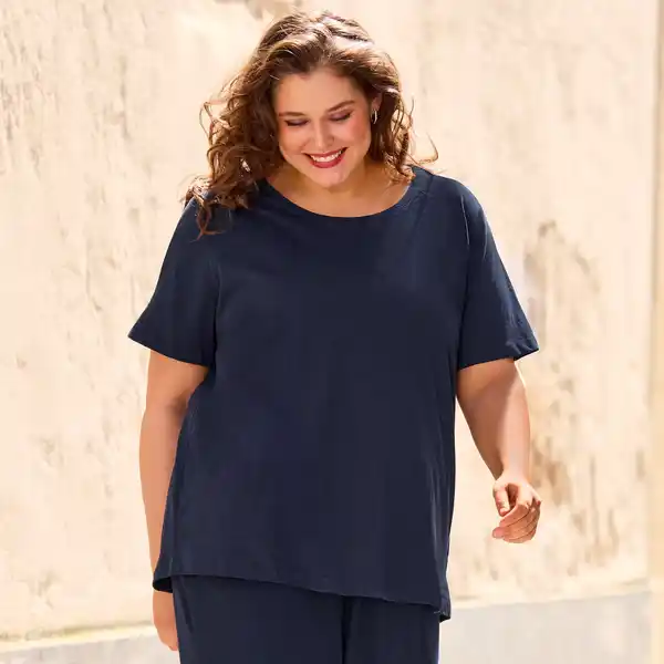 Bild 1 von Damen-T-Shirt aus reiner Baumwolle, große Größen