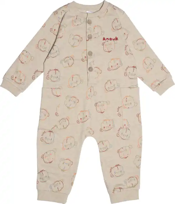 Bild 1 von Anouk natubini Anouk Overall mit Anouk-Stickerei & Knopfleiste, beige, Gr. 74/80