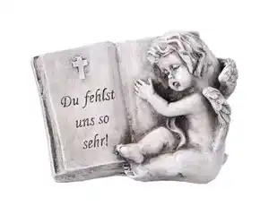 Grabdekoration Buch mit Engel 12x9cm 2f