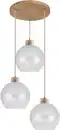 Bild 1 von SPOT Light Pendelleuchte LINEA, ohne Leuchtmittel, Hängeleuchte, Naturprodukt aus Eichenholz, Schirme aus Glas, kürzbar