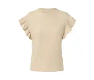 Shirt mit Volant, sandfarben