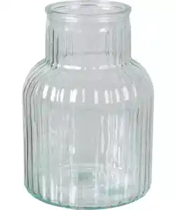 Glasvase mit Riffeln, transparent
