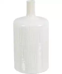 Gemusterte Keramikvase, weiß