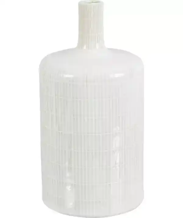 Bild 1 von Gemusterte Keramikvase, weiß