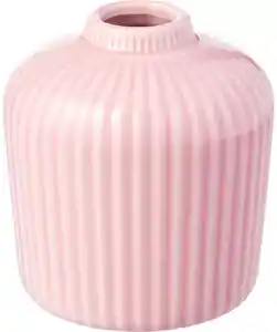 Keramikvase mit Riffeln, rosa