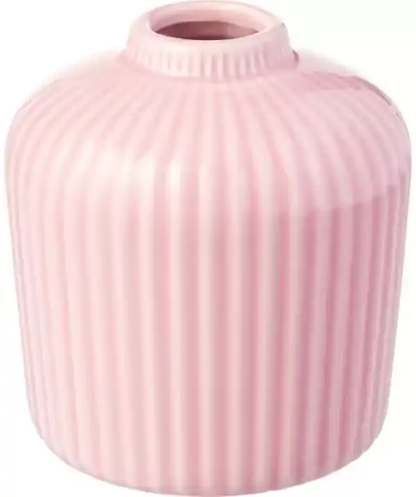Bild 1 von Keramikvase mit Riffeln, rosa