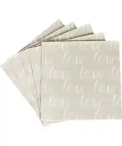 Servietten mit Schriftzug, bunt