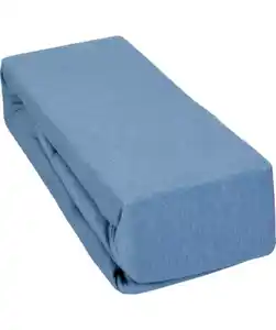 Baumwoll-Spannbettlaken, blau