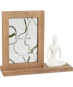 Bilderrahmen mit Figur, naturfarben