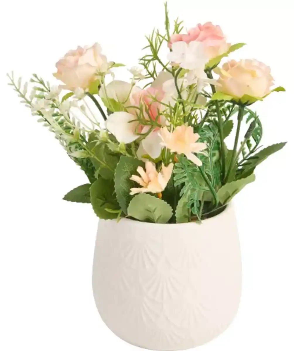 Bild 1 von Kunstblume im Topf, weiß/rosa