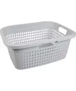 Wäschekorb mit 3 Griffen, grau