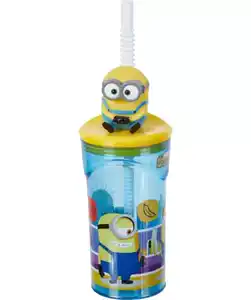Minions Lizenz Trinkbecher mit Strohhalm, gelb