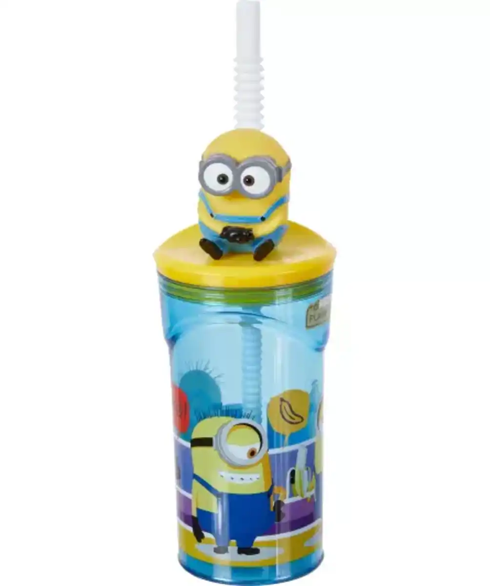 Bild 1 von Minions Lizenz Trinkbecher mit Strohhalm, gelb