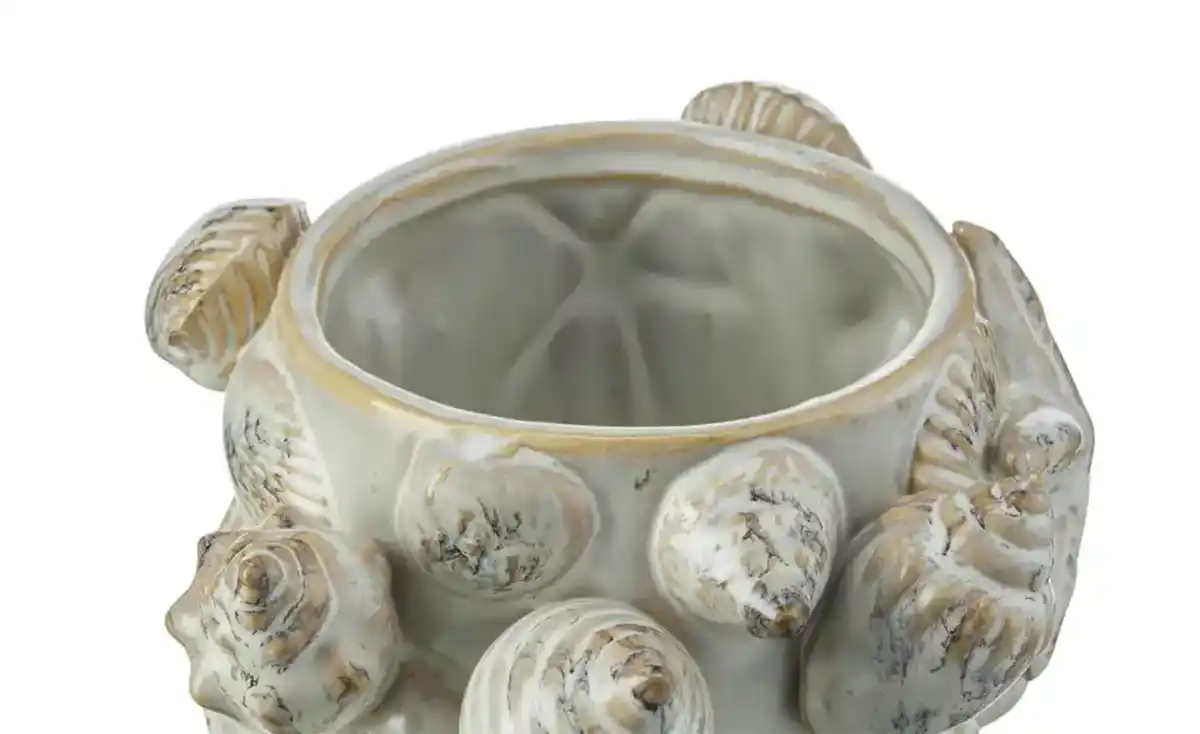 Bild 2 von HOME STORY Vase 3D Muschel   ¦ creme ¦ Steinzeug ¦ Maße (cm): H: 12  Ø: 18.5 Dekoration > Vasen - Möbel Kraft