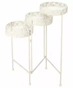 3-stöckiges Blumengestell, creme