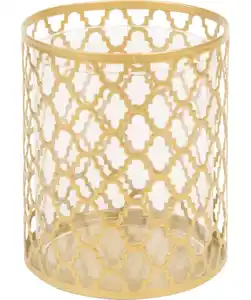 Teelichthalter mit Glaseinsatz, gold