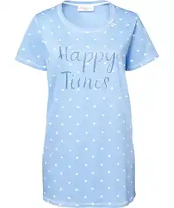 Bigshirt mit Herzmuster, blau