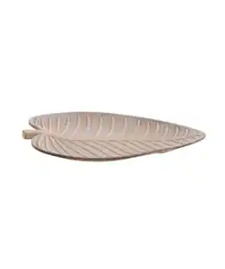 Dekotablett Blatt, naturfarben