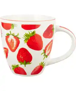 Porzellantasse Erdbeeren, rot