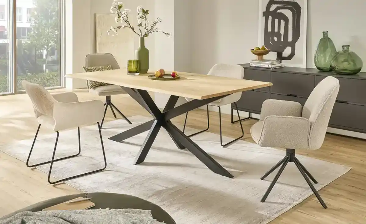 Bild 2 von Stuhl  aus Teddy-Bouclé  ¦ grau ¦ Maße (cm): B: 52 H: 86 T: 62.0 Stühle > Esszimmerstühle - Möbel Kraft