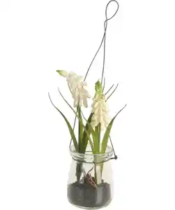 Kunstblume im Glas Frühling, weiß