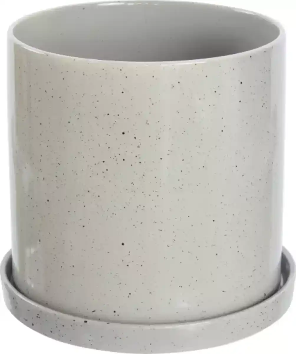 Bild 1 von Blumentopf mit Untersetzer, grau