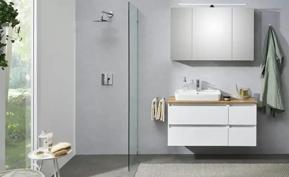 Bild 2 von calmo2go Waschtischkombination   ¦ weiß ¦ Maße (cm): B: 113 H: 64,2 T: 50.0 Schränke > Badschränke > Komplett-Badkombinationen - Möbel Kraft