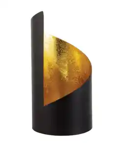 Teelichthalter aus Metall, schwarz/gold