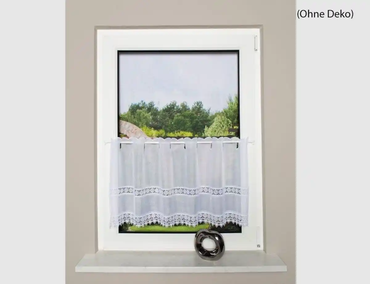 Bild 1 von Scheibengardine Macramé weiß