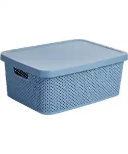 Aufbewahrungsbox mit Punkten, blau