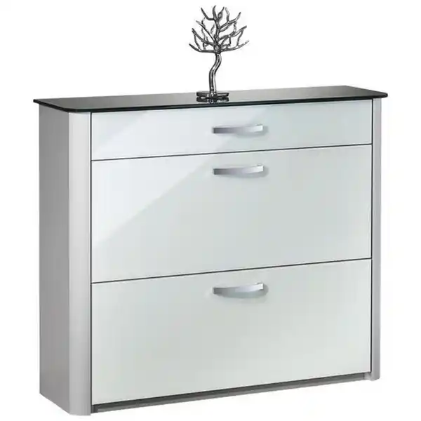 Bild 1 von Moderano Schuhschrank, Silber, Weiß, Alu, Metall, 1 Schubladen, 117x97x35 cm, Typenauswahl, Beimöbel erhältlich, Garderobe, Schuhaufbewahrung, Schuhschränke