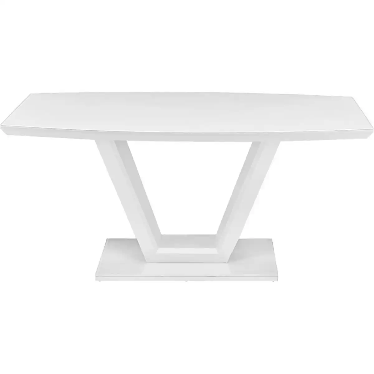 Bild 1 von Carryhome Esstisch, Weiß, Weiß Hochglanz, Glas, Holzwerkstoff, bootsförmig, Wange, 90x76x160-210 cm, ausziehbar, Esszimmer, Tische, Esstische, Glastische