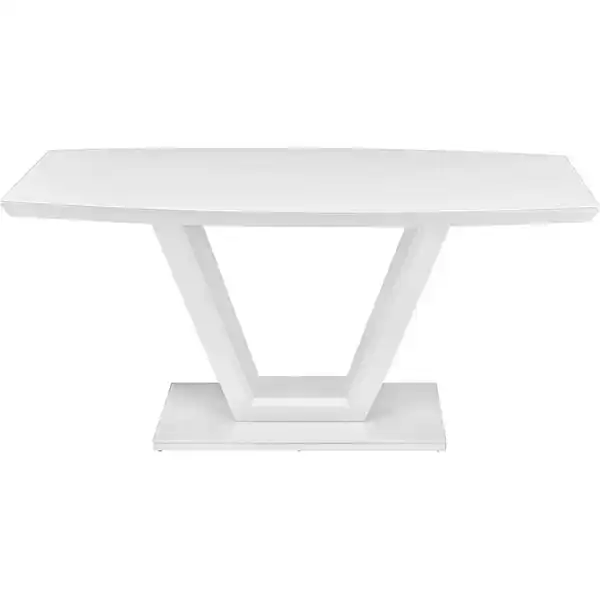 Bild 1 von Carryhome Esstisch, Weiß, Weiß Hochglanz, Glas, Holzwerkstoff, bootsförmig, Wange, 90x76x160-210 cm, ausziehbar, Esszimmer, Tische, Esstische, Glastische