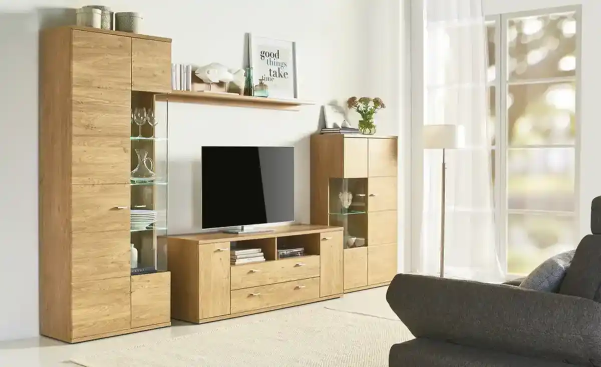 Bild 1 von Primo Wohnwand   Oregon ¦ holzfarben ¦ Maße (cm): B: 320 H: 200 T: 48.0 Wohnwände - Möbel Kraft