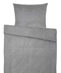 Melierte Polycotton-Bettwäsche, dunkelgrau melange