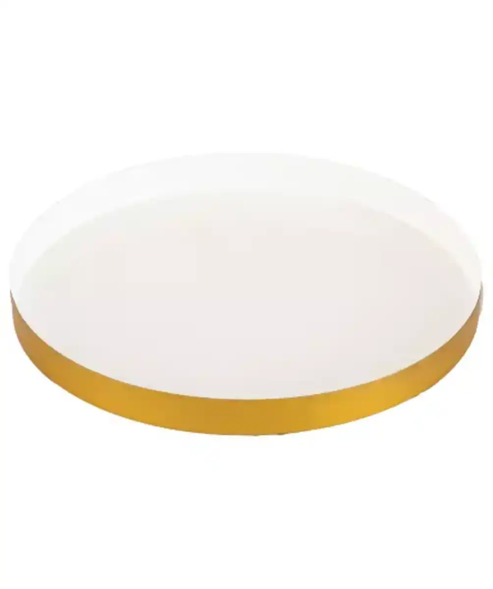 Bild 1 von Dekotablett mit Goldrand, weiß