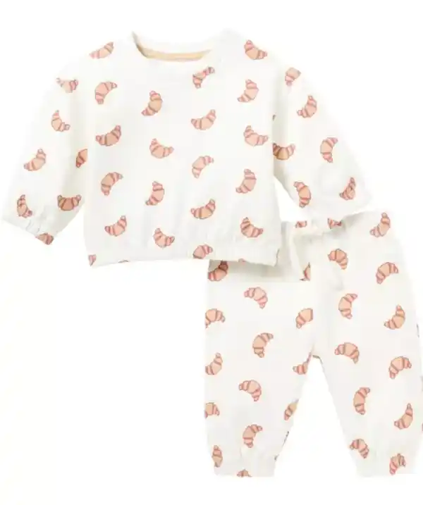 Bild 1 von Newborn Sweatshirt + Hose Croissants, haut
