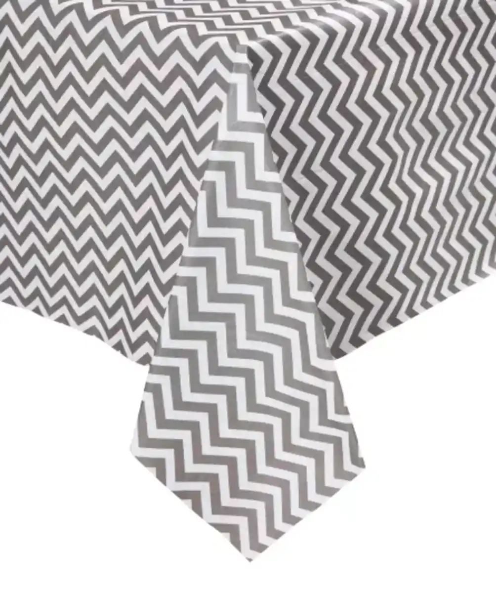 Bild 1 von Abwaschbare Wachstuchtischdecke, weiß/grau