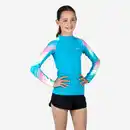 Bild 1 von OLAIAN UV-Shirt Mädchen langarm 500 Rainbow Stripes türkis