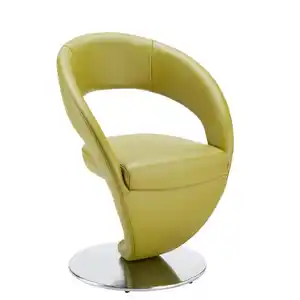 Moderano Stuhl, Grün, Edelstahl, Leder, Echtleder, Longlife-Leder, Dickleder, Drehteller, 62x86x61 cm, Goldenes M, Lederauswahl, Stoffauswahl, Esszimmer, Stühle, Esszimmerstühle, Lederstühle