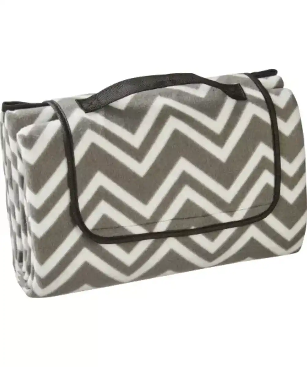 Bild 1 von Picknickdecke mit Griff, dunkelgrau gemustert