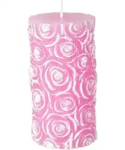 Stumpenkerze Frühling, rosa