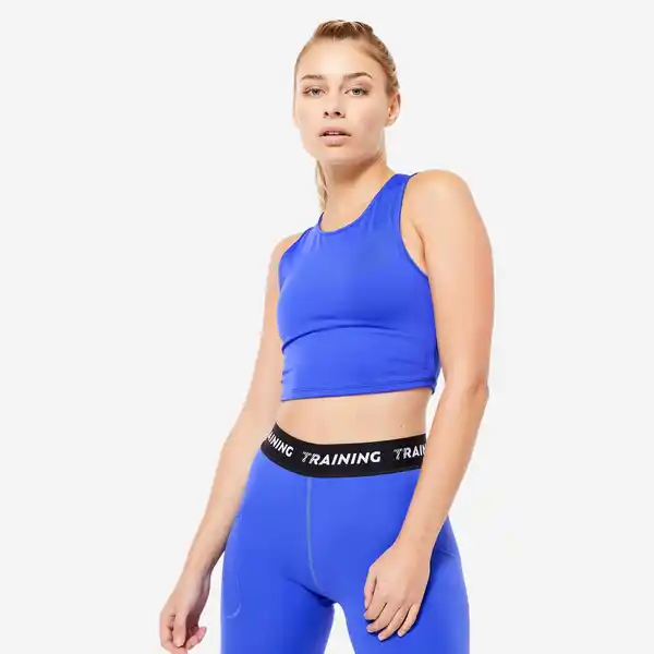 Bild 1 von DOMYOS Crop Top Damen - FTA 120 blau